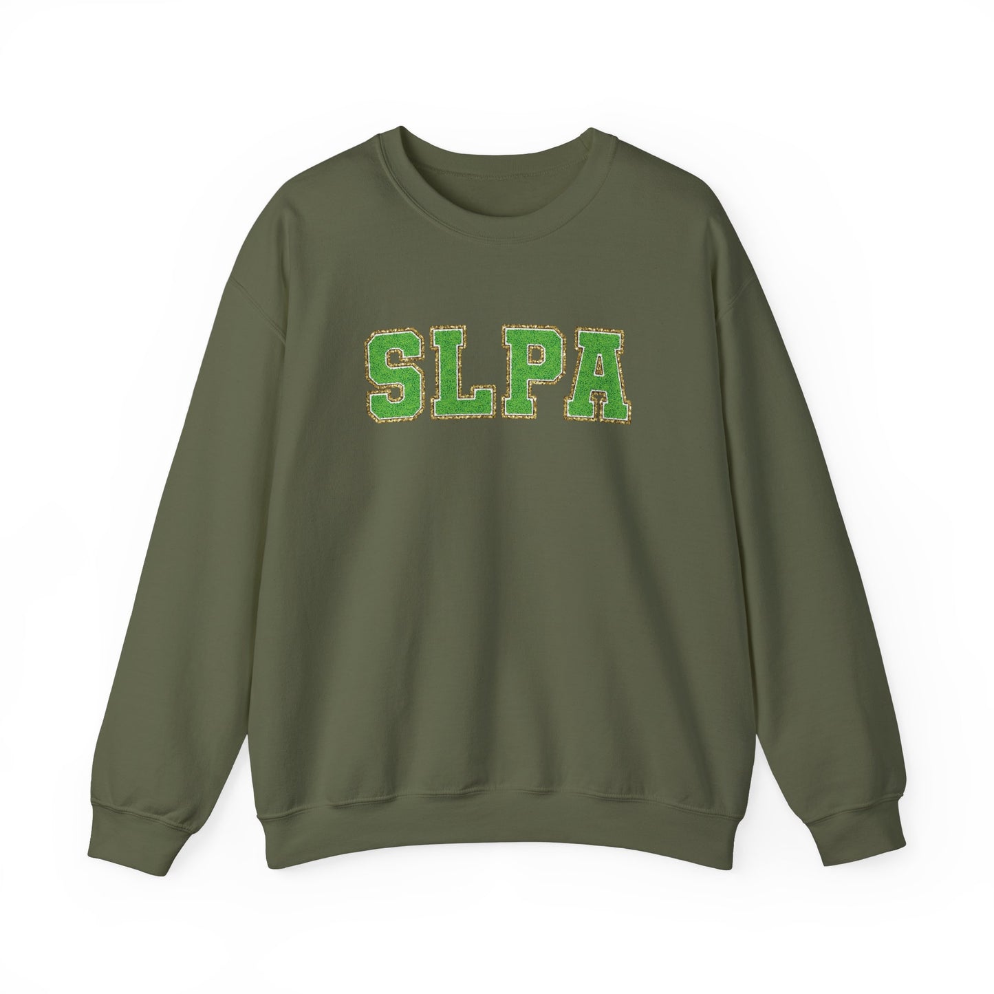 SLPA Green (Printed) Glitter Patch Crewneck