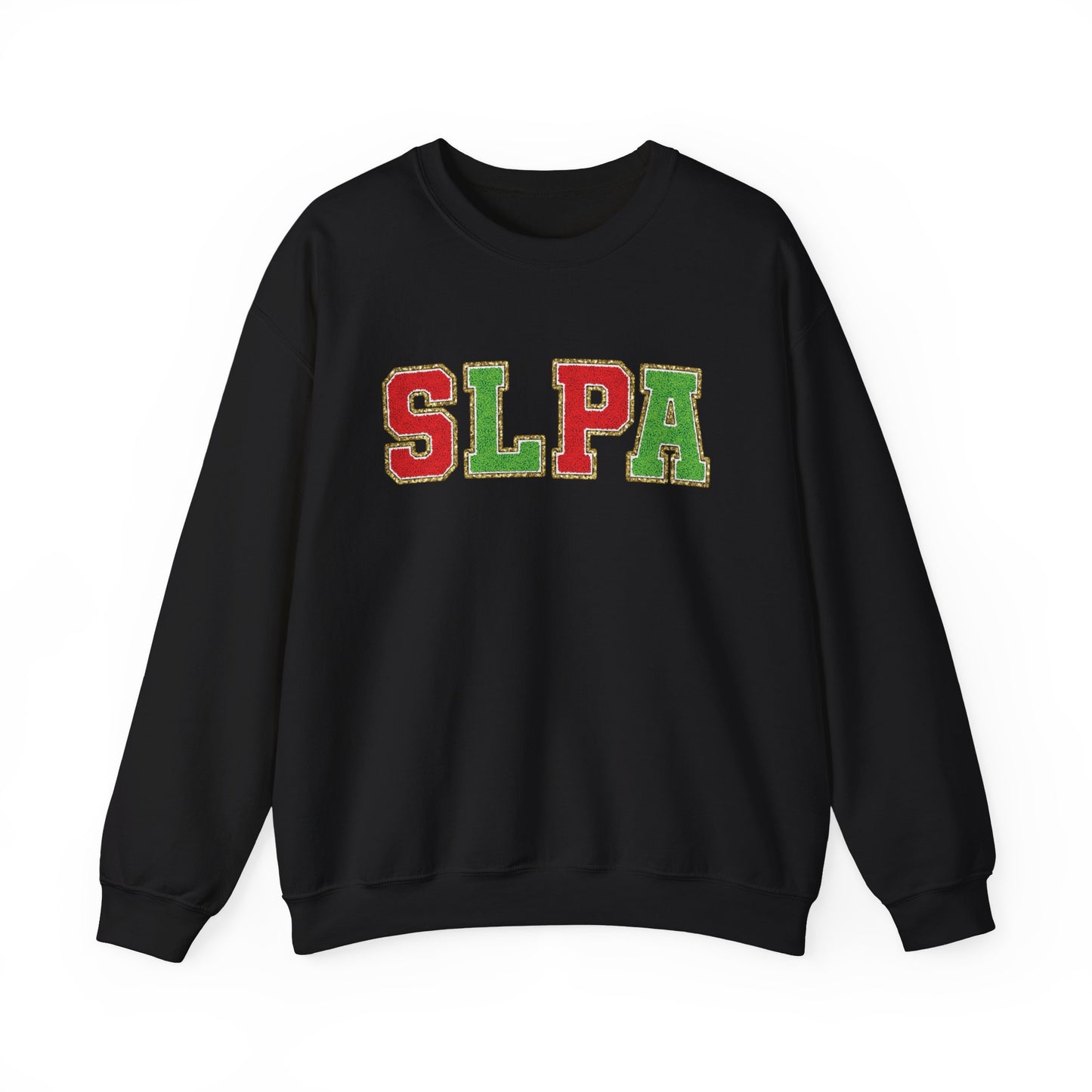 SLPA Red and Green (Printed) Glitter Patch Crewneck