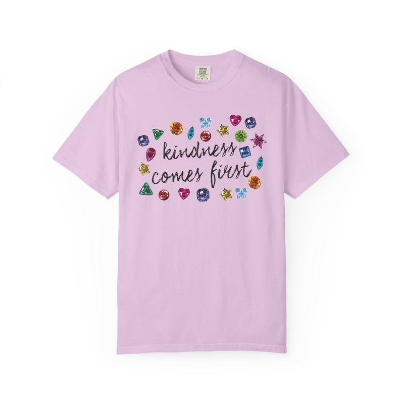 Kindness Comes First Gem (Comfort Colors) Tee