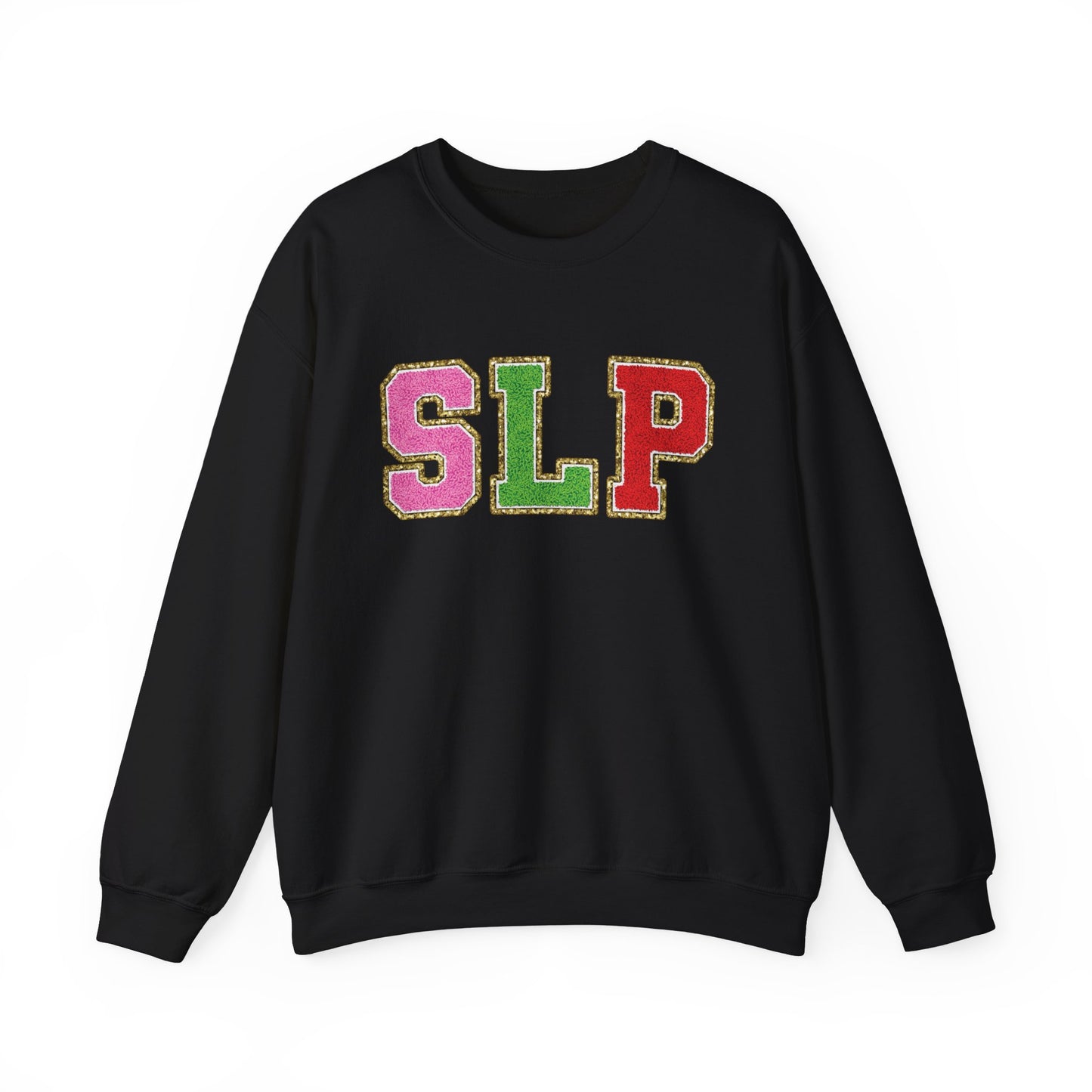 SLP Green, Pink and, Red Glitter (Printed) Patch Crewneck