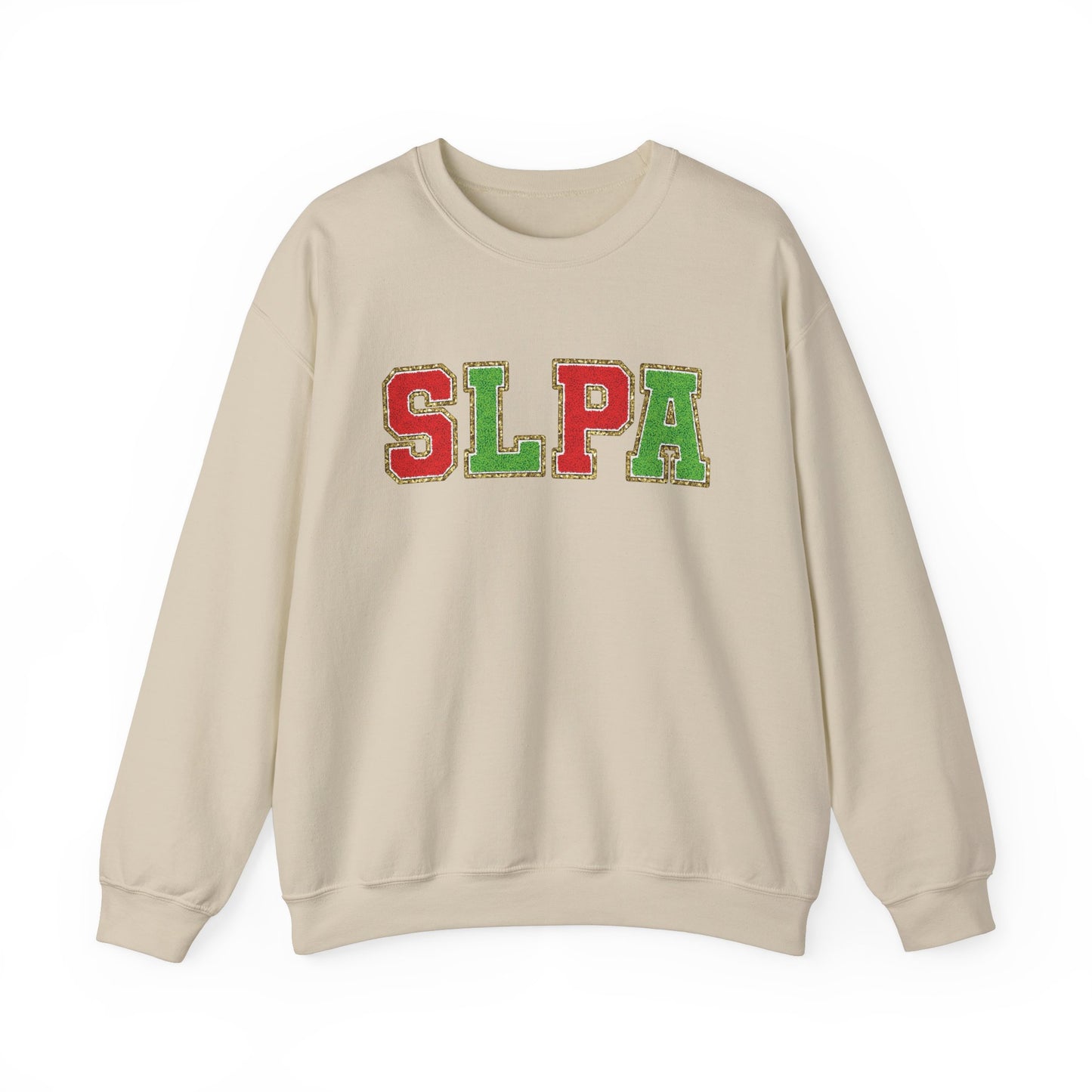 SLPA Red and Green (Printed) Glitter Patch Crewneck