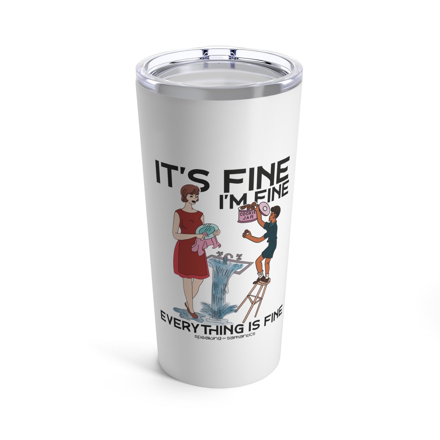 Load image into Gallery viewer, It&amp;#39;s Fine I&amp;#39;m Fine Cookie Theft Thermos
