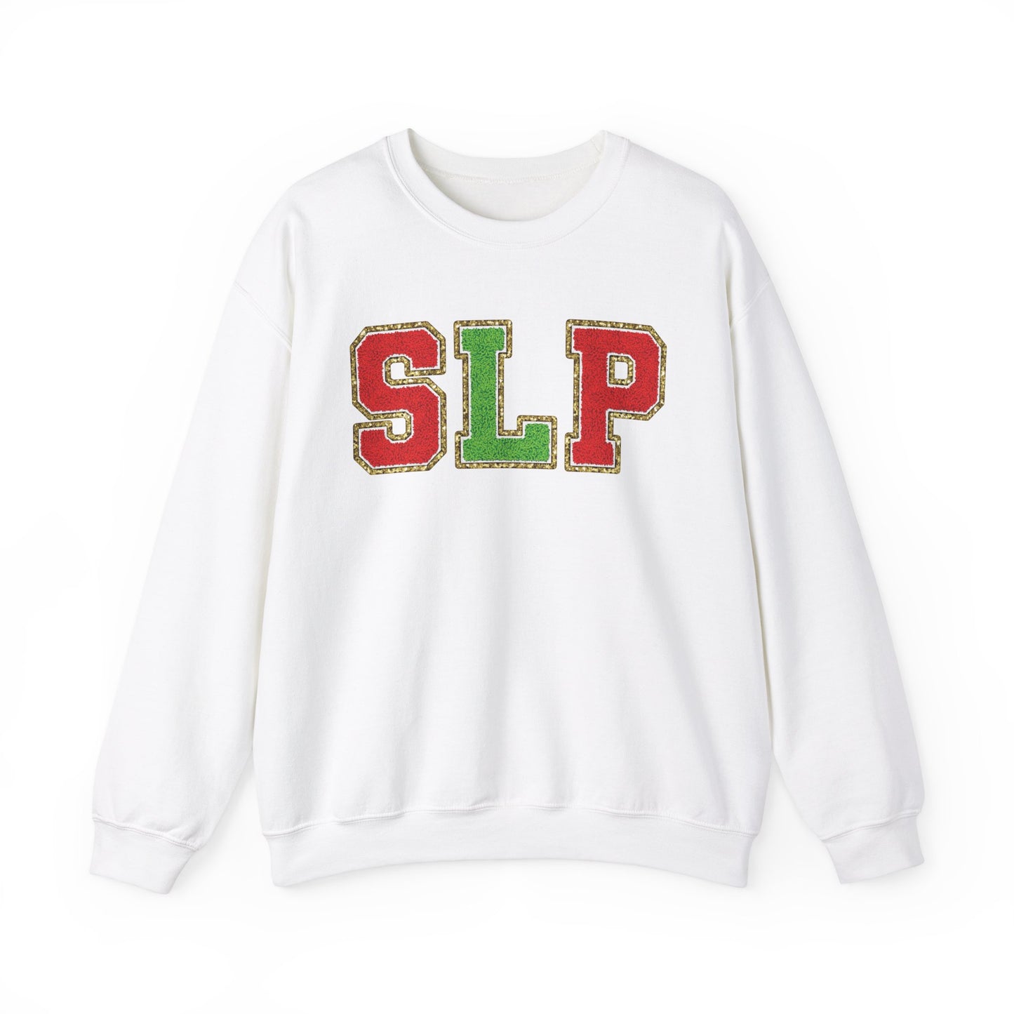 SLP Green and Red Glitter (Printed) Patch Crewneck