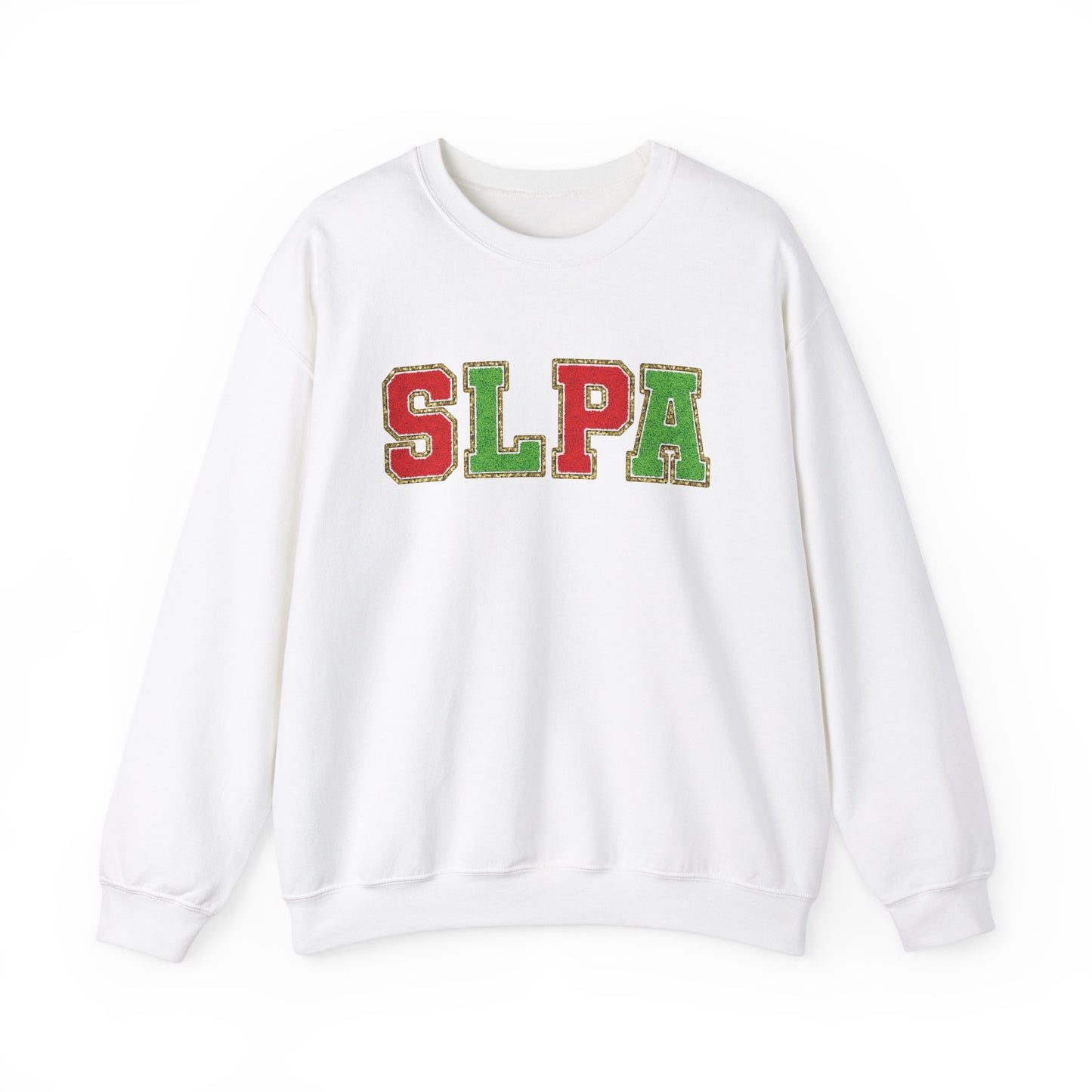 SLPA Red and Green (Printed) Glitter Patch Crewneck