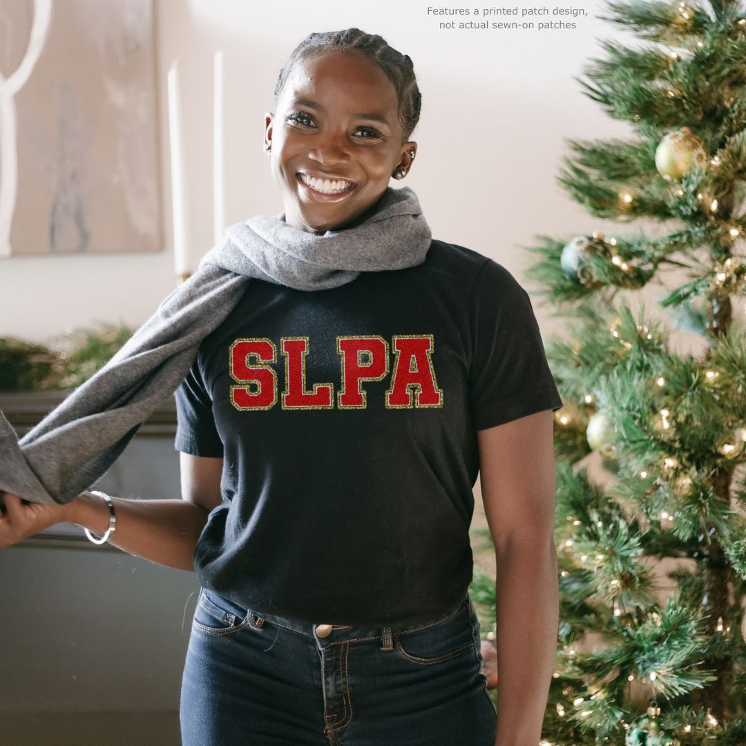 SLPA Red Glitter (Printed) Patch Tee