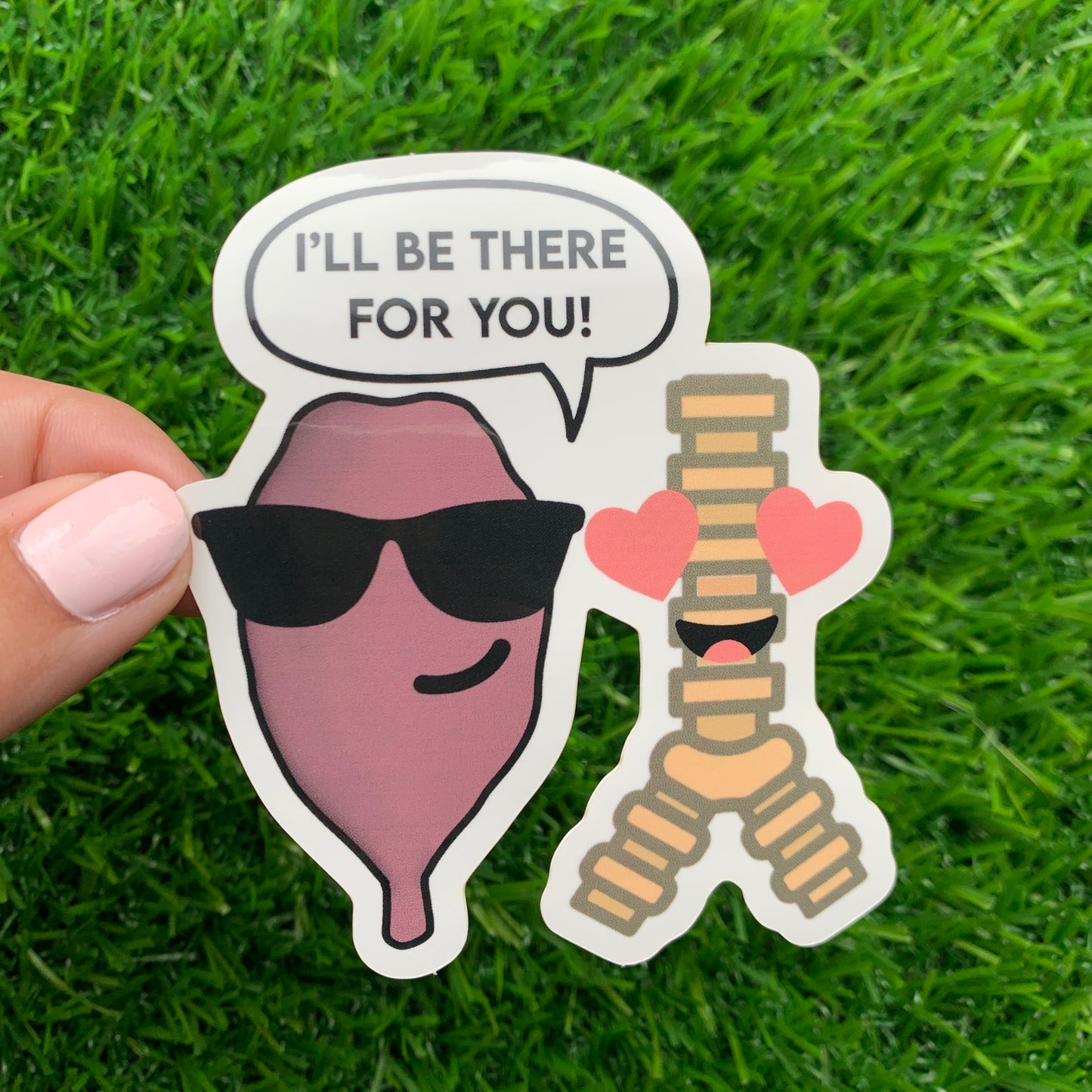 Load image into Gallery viewer, I&amp;#39;ll Be There For You (Uvuvla and Trachea) Sticker
