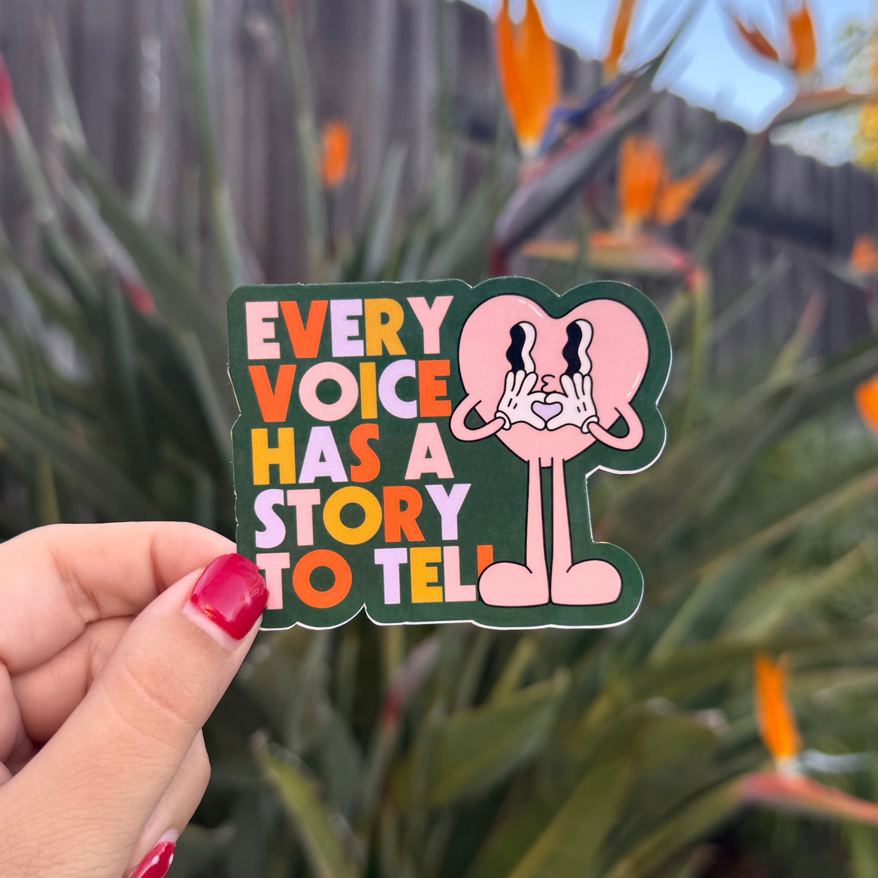 To Tell Sticker Every Voice Has a Story to Tell Sticker – Speaking of Samantics