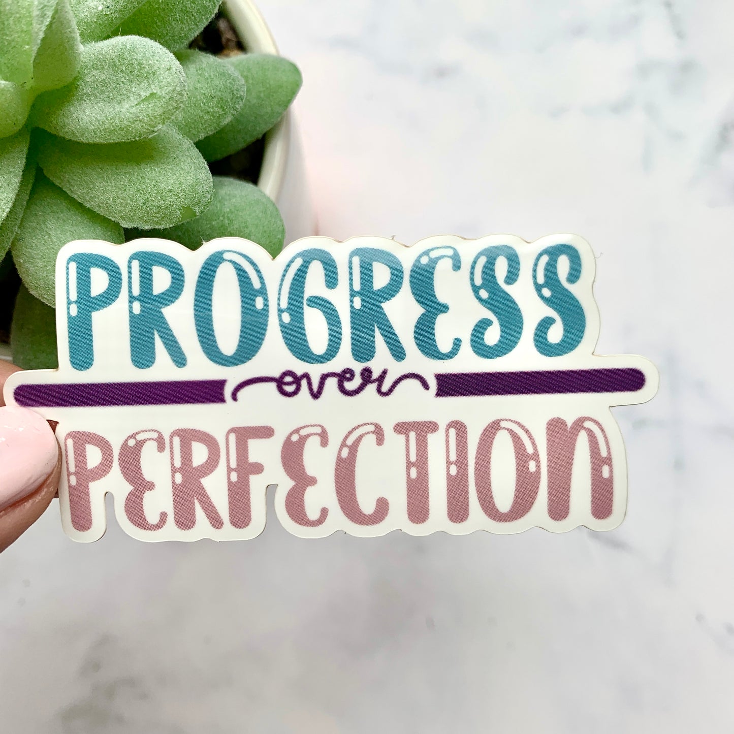 Cargar imagen en el visor de la galería, Progress Over Perfection Sticker
