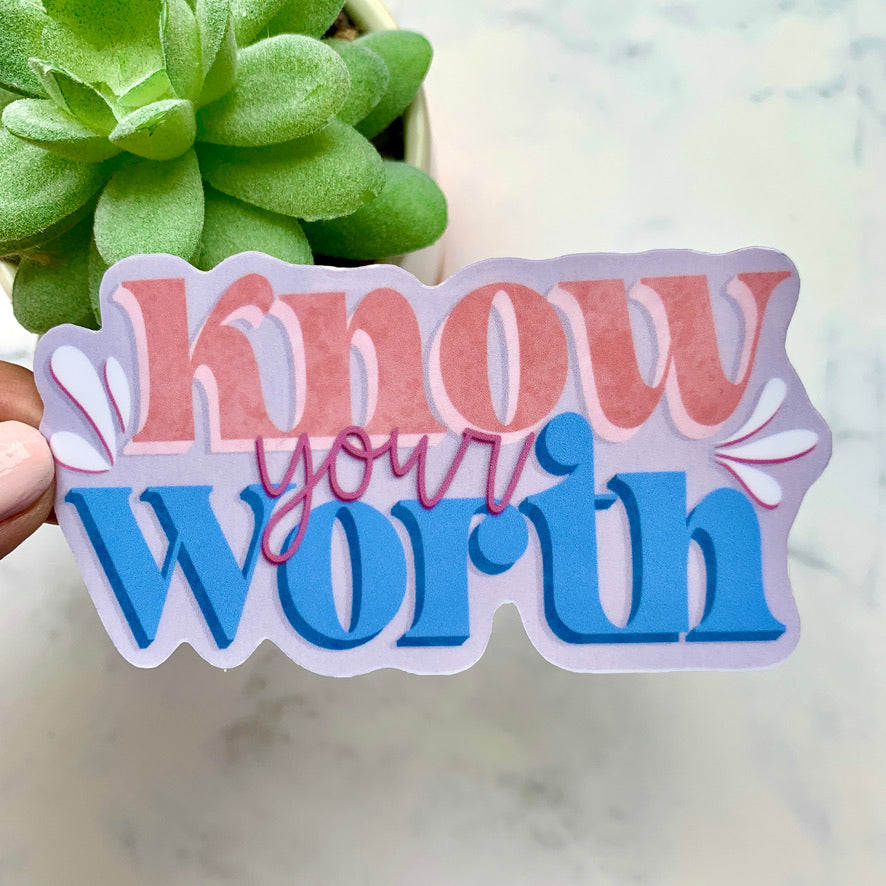 Load image into Gallery viewer, Know Your Worth Sticker
