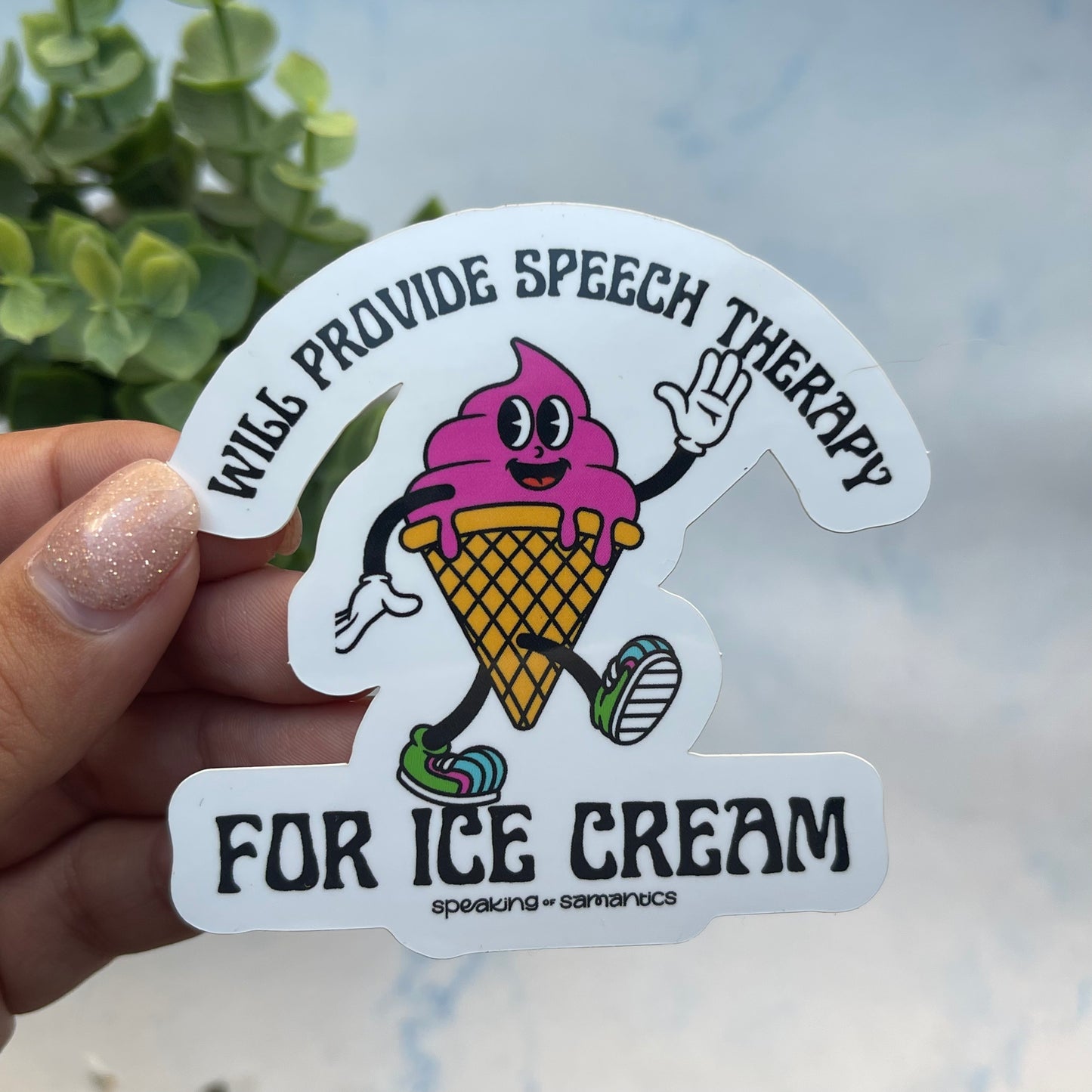 Cargar imagen en el visor de la galería, Will Provide Speech Therapy for Ice Cream Sticker
