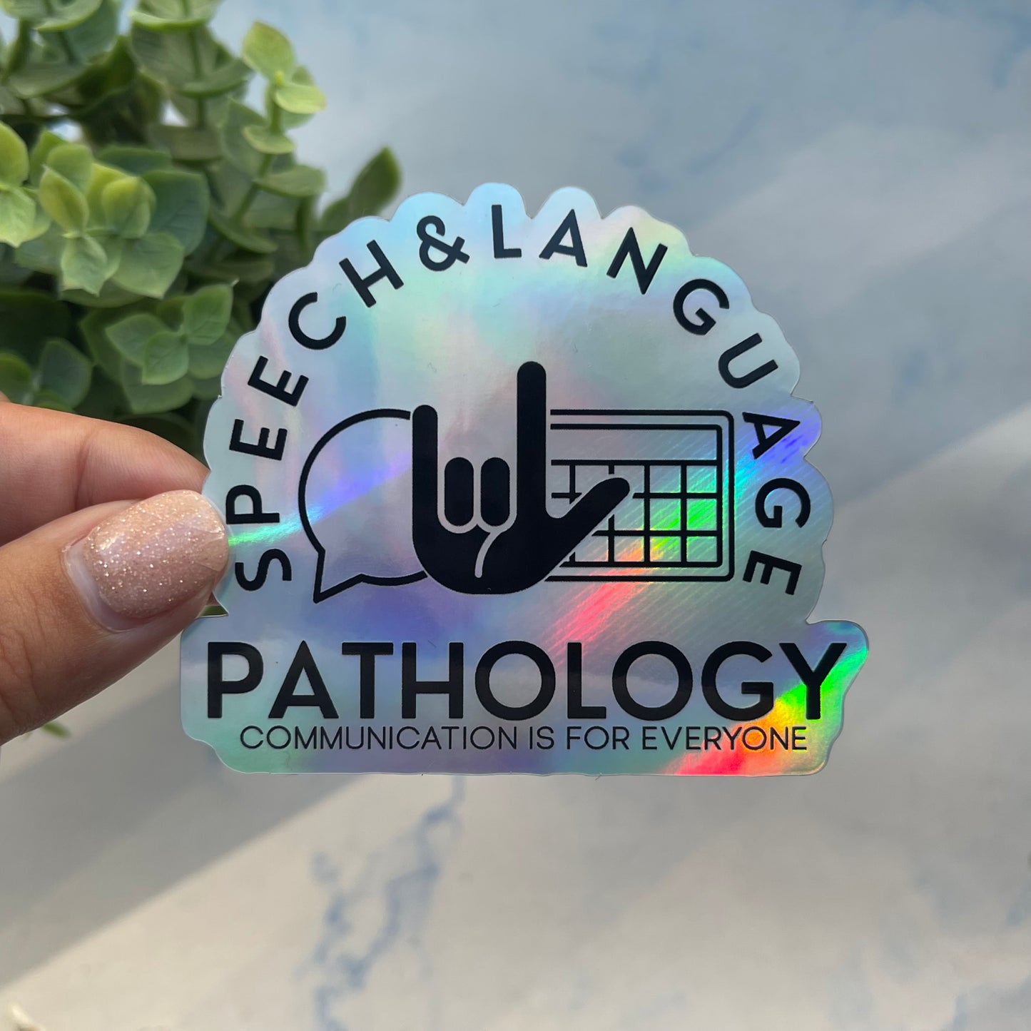 Load image into Gallery viewer, Speech and Language Pathology Holographic Sticker
