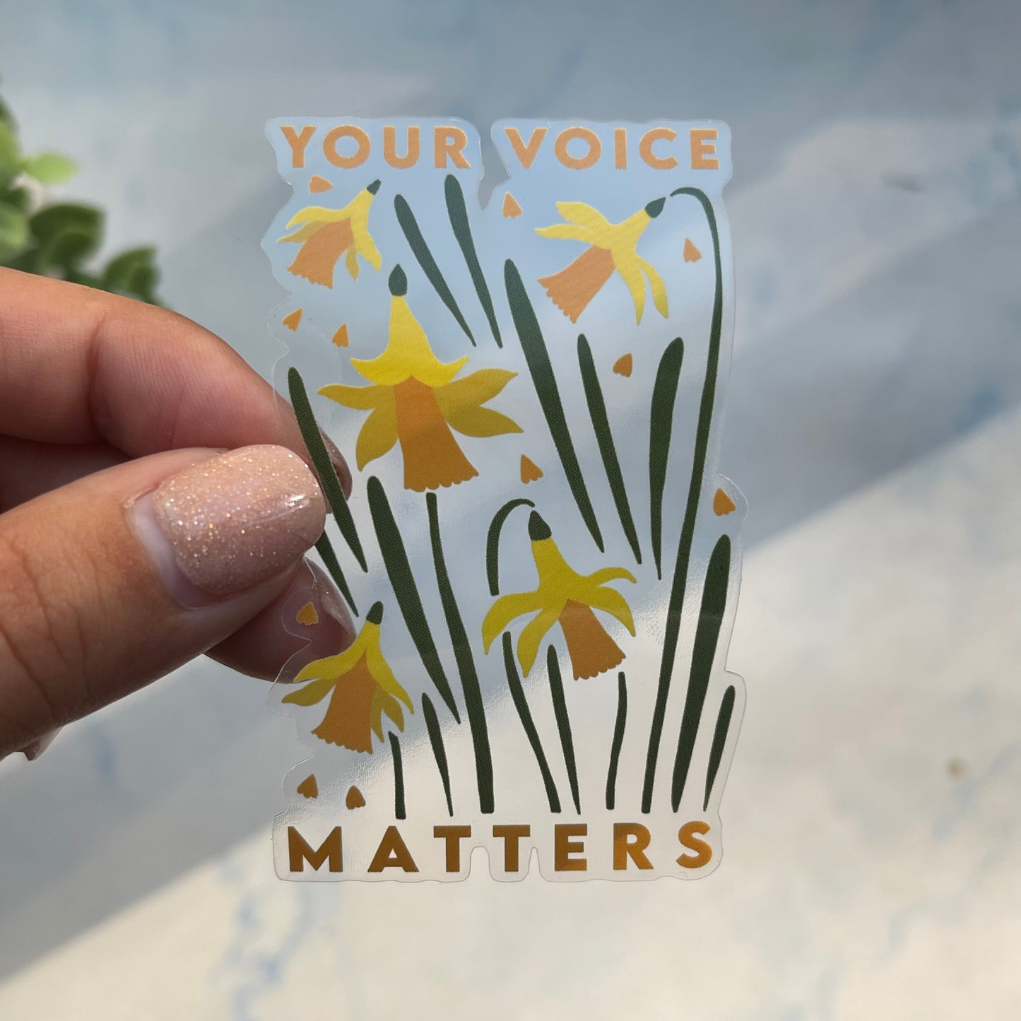 Your Voice Matters Clear Sticker