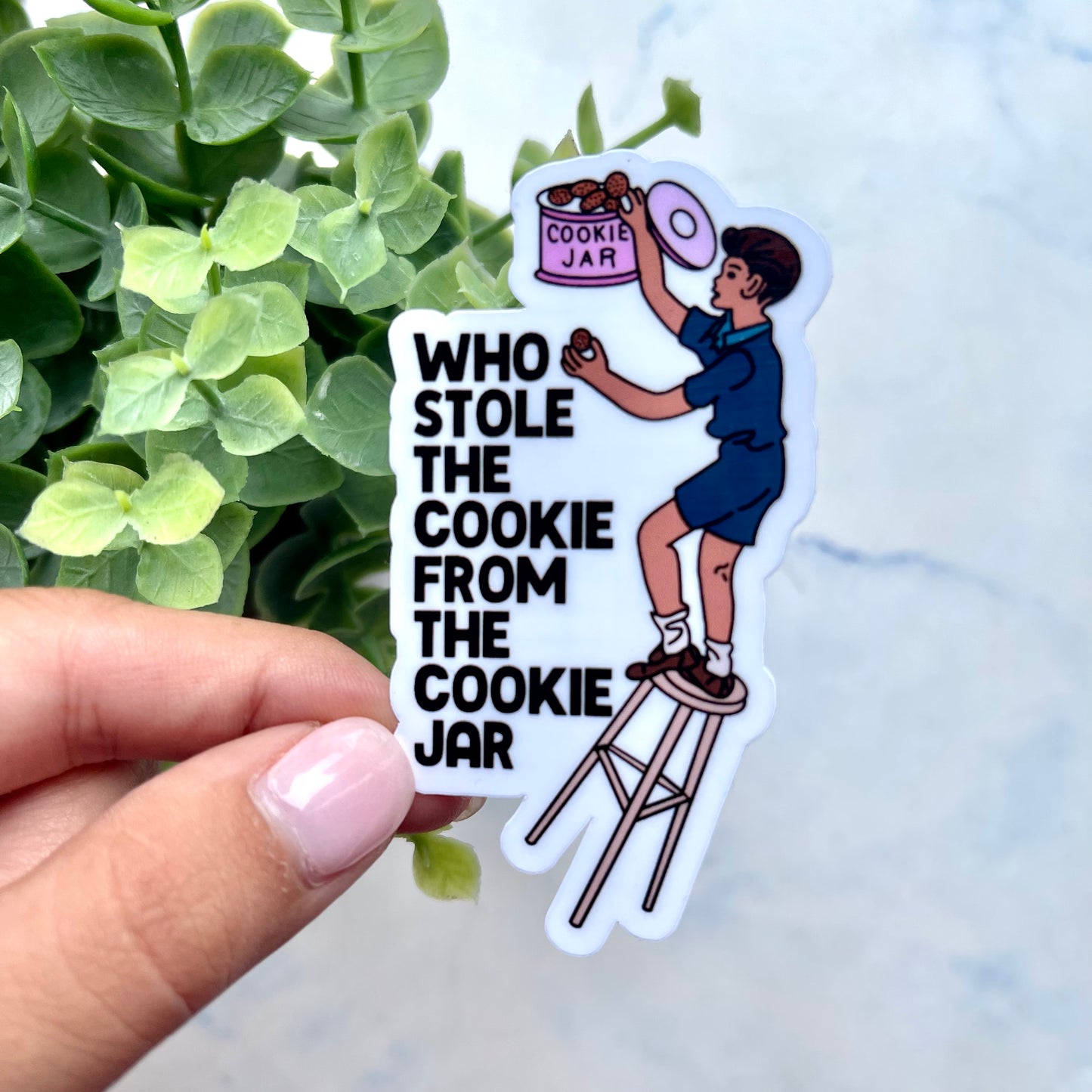 Cookie Theft Boy Sticker
