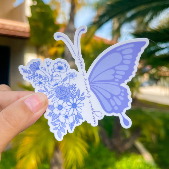 Everyone Deserves a Voice Butterfly Marley's Fundraiser Sticker