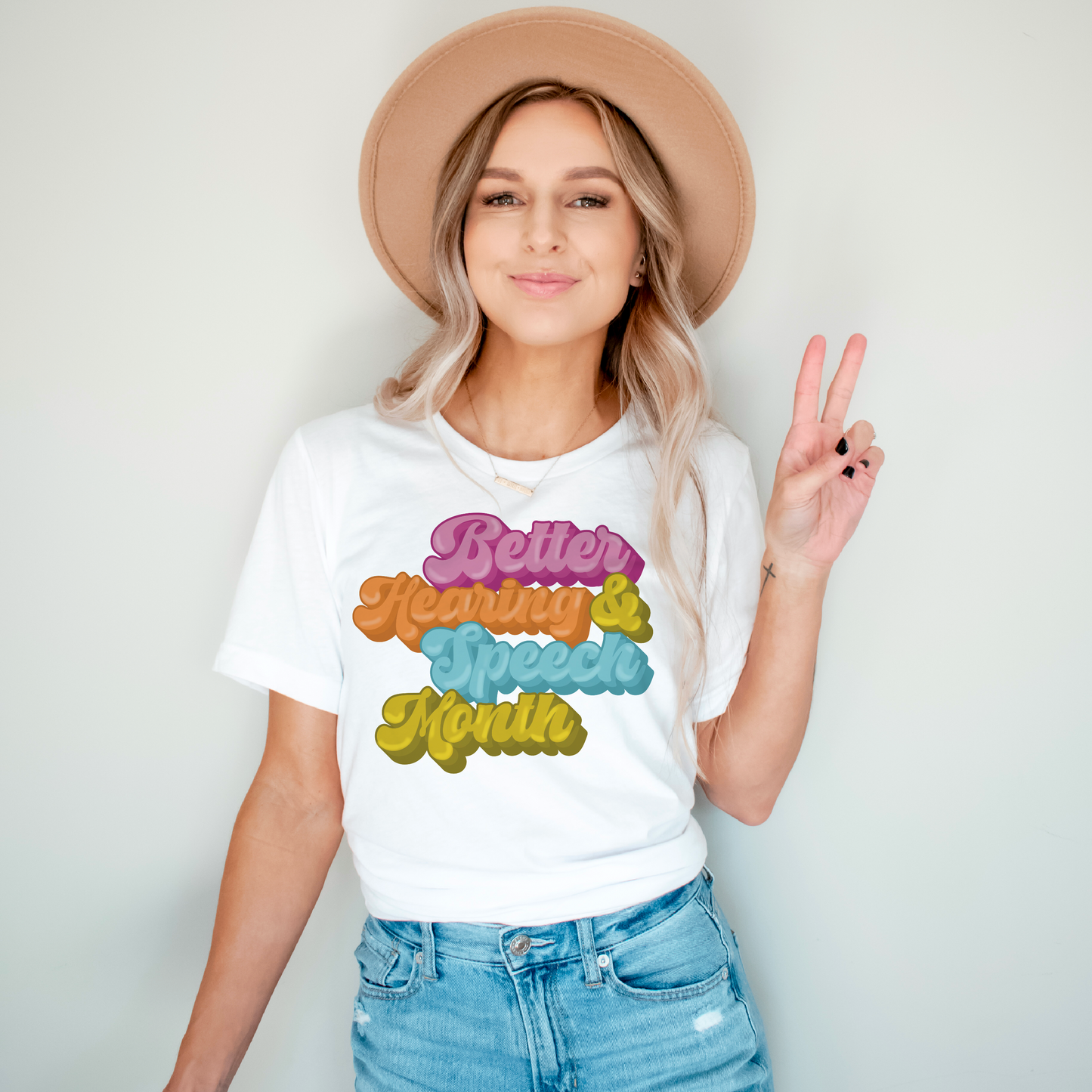 Better Hearing and Speech Month Bubble Letter Tee
