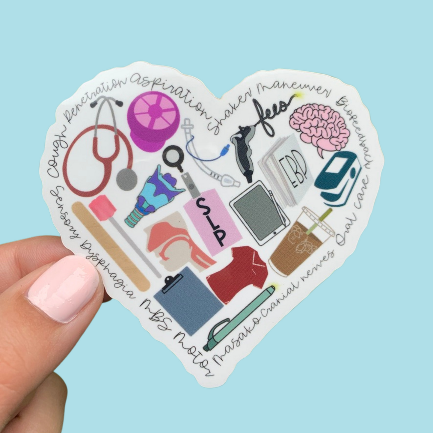 Load image into Gallery viewer, MED SLP Essentials Heart Sticker
