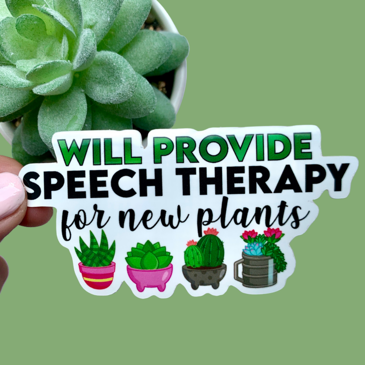Cargar imagen en el visor de la galería, Will Provide Speech Therapy For New Plants Sticker
