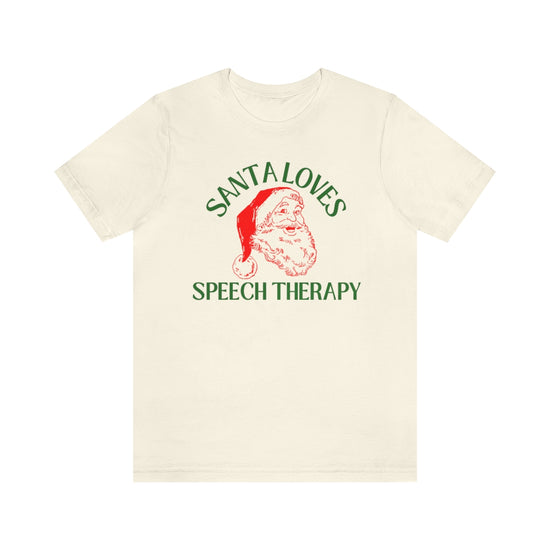 Santa Loves Speech Therapy Tee