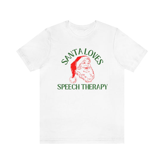 Santa Loves Speech Therapy Tee