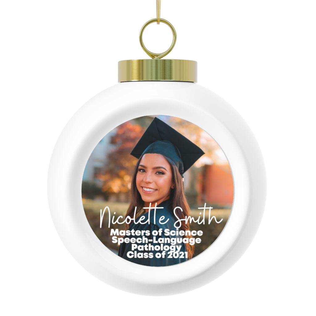 Personalized SLP Graduate Photo Ornament