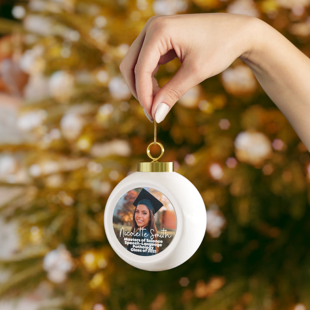Personalized SLP Graduate Photo Ornament