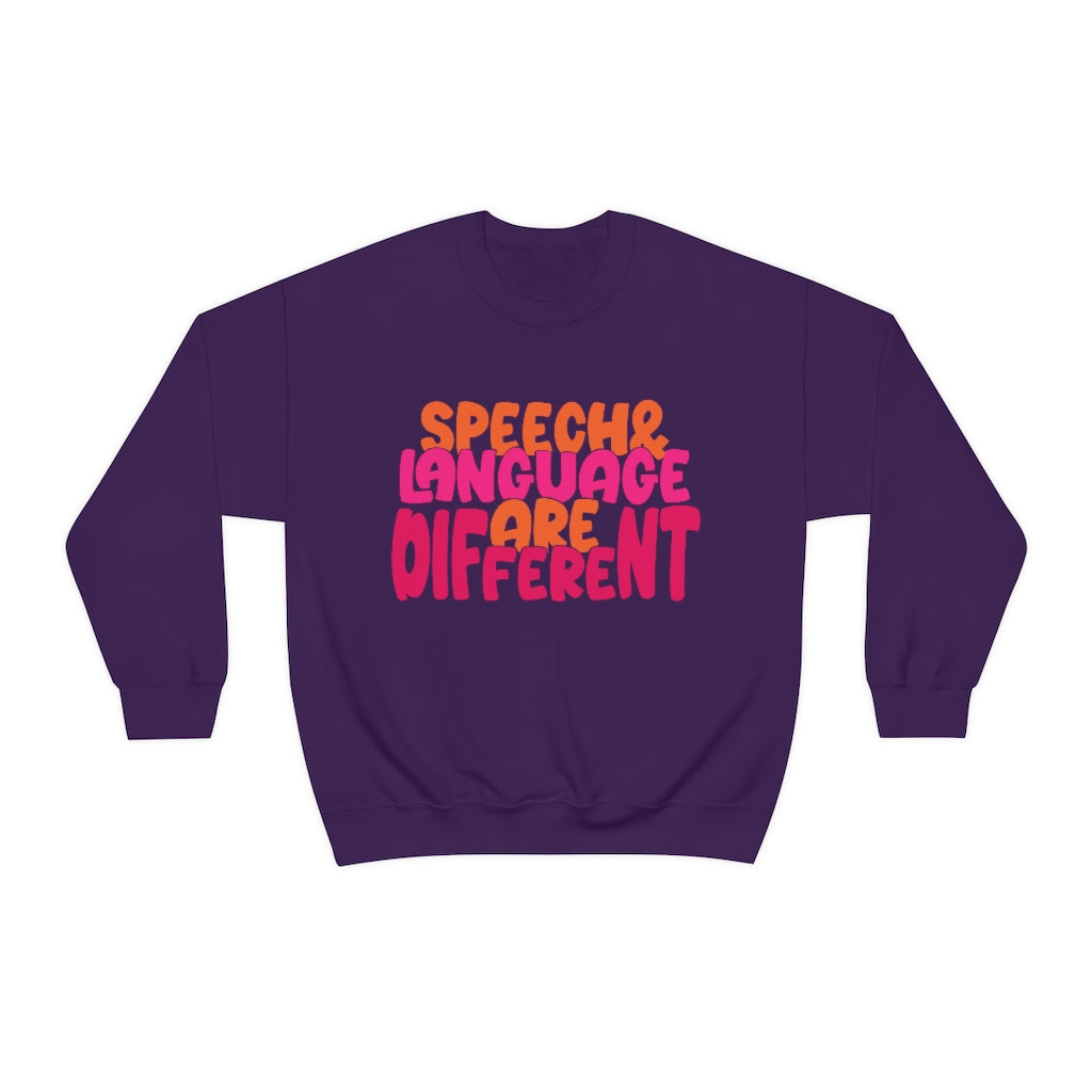 Speech and Language are Different Crewneck