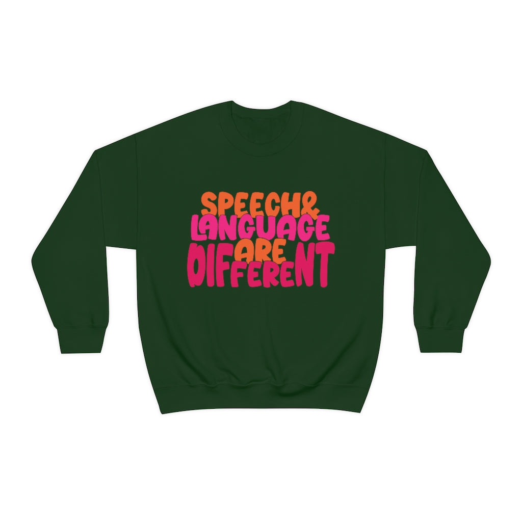 Speech and Language are Different Crewneck