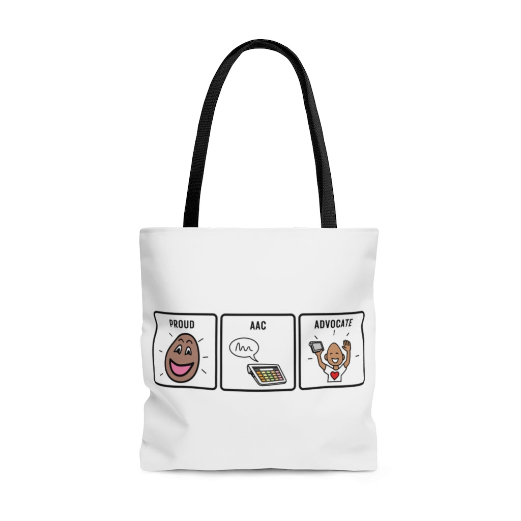 Proud AAC Advocate Tote – Speaking of Samantics