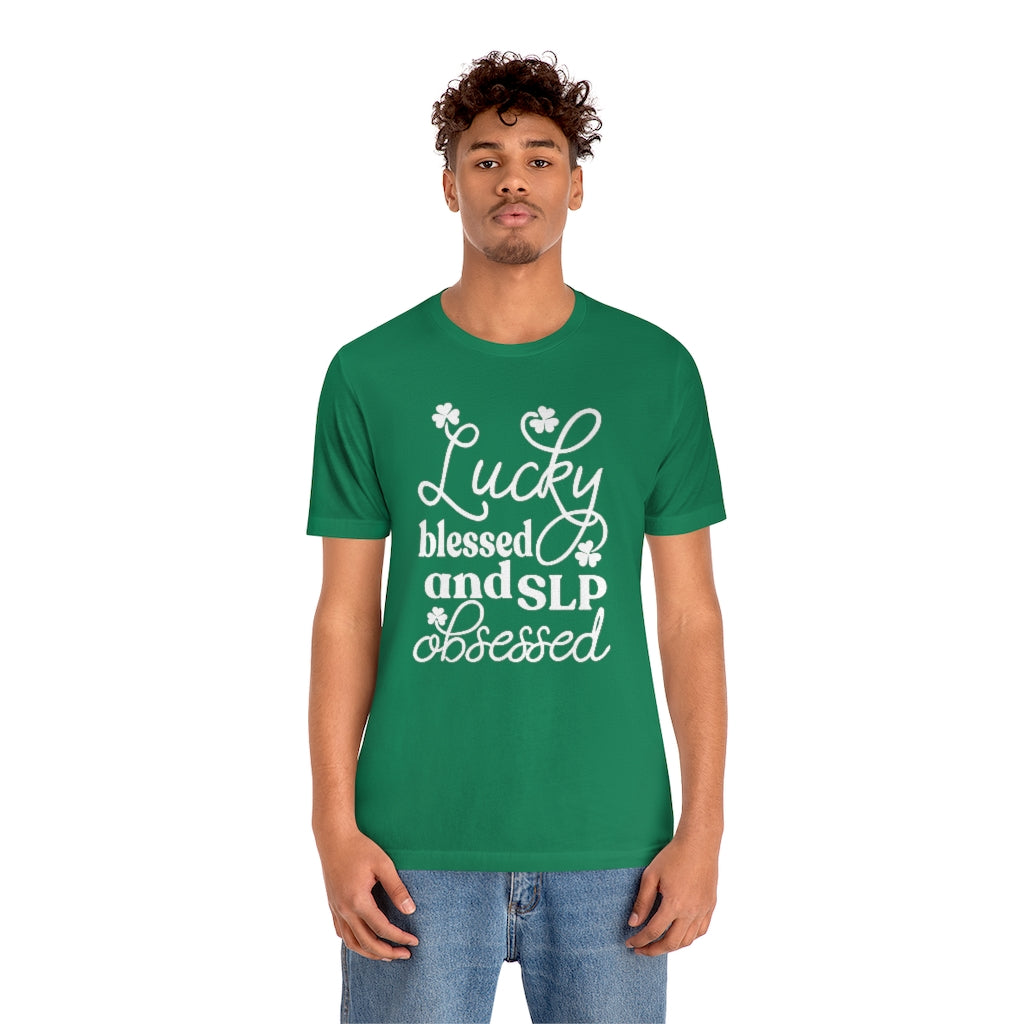Load image into Gallery viewer, Lucky Blessed and SLP Obsessed Tee
