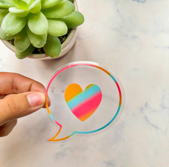 Speech Bubble With Heart Clear Sticker