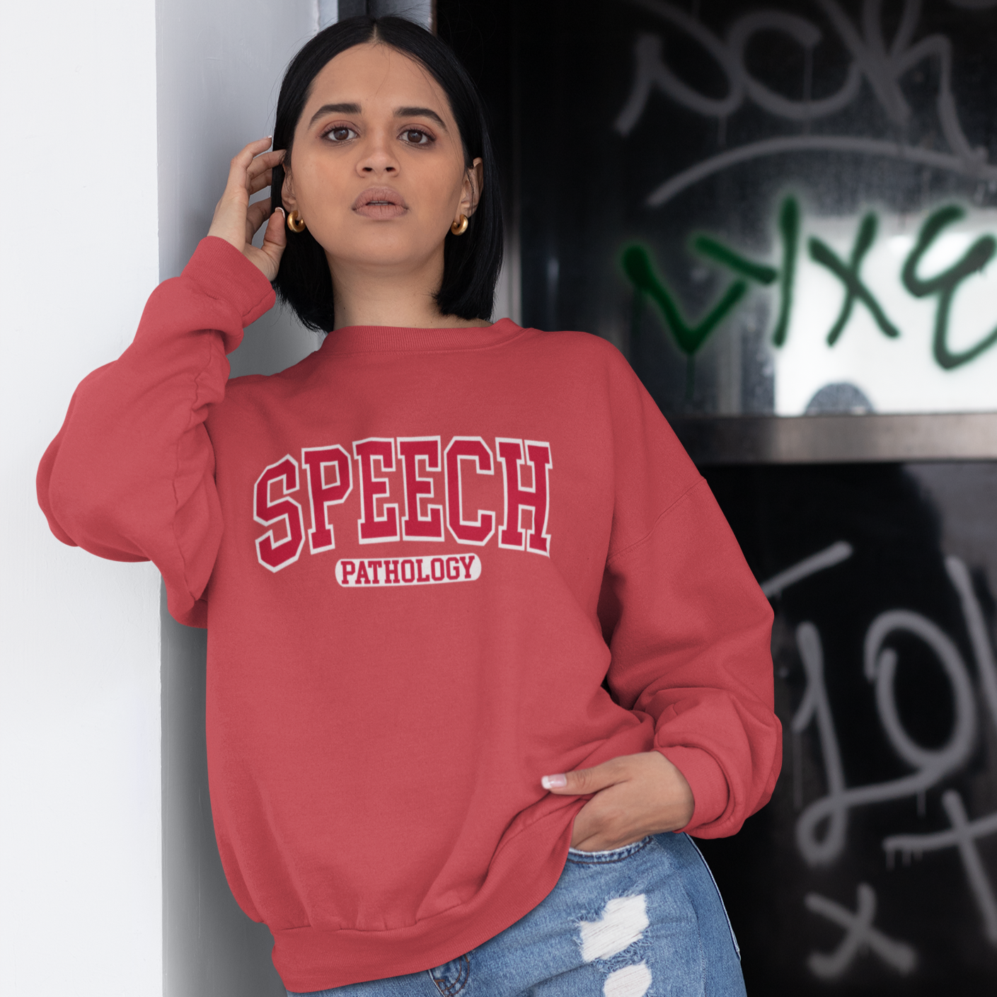 Load image into Gallery viewer, Speech Pathology Red Crewneck
